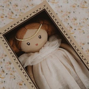 Текстильная кукла Mrs. Ertha "Lilly Toots", бежевая с розовым, 34 см